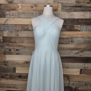 Azazie Sea Glass Blue Maxi Dress Womens Size 4 Prom Bridesmaid Dress NWT